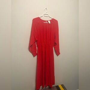 H&M Vibrant Red Long Sleeve Dress